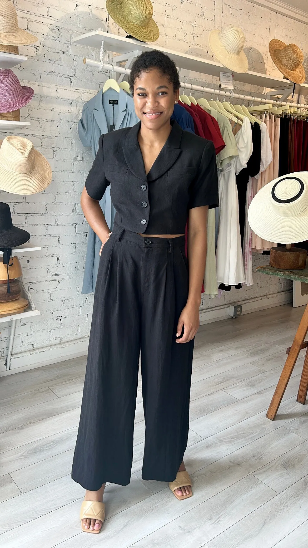 Ash Pant - Linen - Black